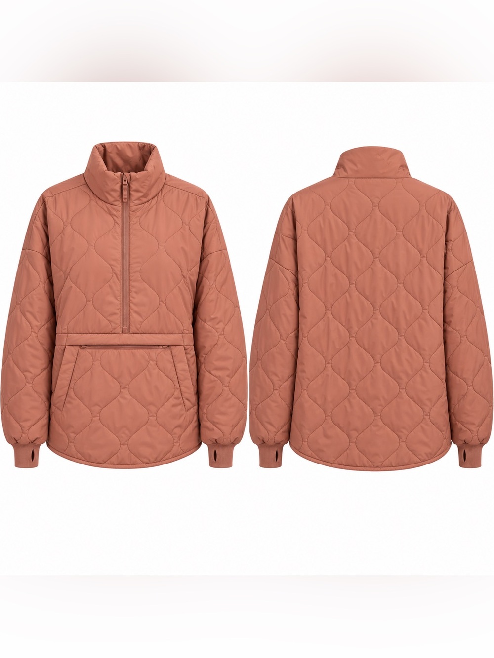 Old Navy Active Packable Quilted Half-Zip Jacket Dusty Rose XL Tall - Picture 3 of 3